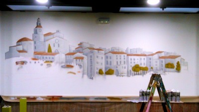 Decoración restaurante ,graffiti Cadaques