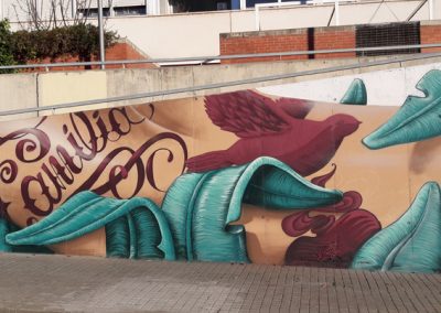 mural grafffiti en sabadell con werens